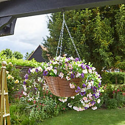 Petunias Faux Décor Hanging Basket by Smart Garden