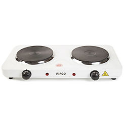 Pifco Electric Double Hob - White