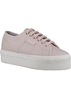 Pink 2790 Tumbled Leather Trainers by Superga
