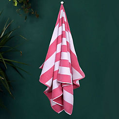 Pink Broady Stripe Beach Towel by Gaveno Cavailia