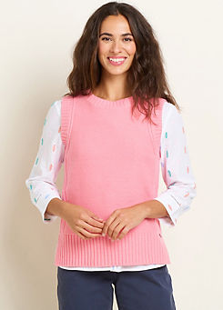 Pink Dip Hem Knitted Vest by Brakeburn