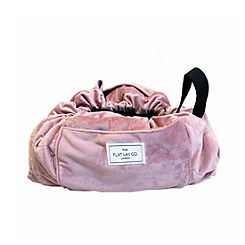 Pink Velvet Open Flat Makeup Bag by The Flat Lay Co.