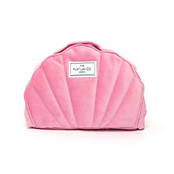Pink Velvet Shell Open Flat Makeup Bag by The Flat Lay Co.