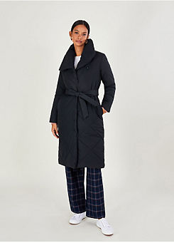 Piper Padded Shawl Collar Coat in Recycled Polyester by Monsoon