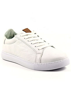 Piper White Leather Trainers by Lazy Dogz