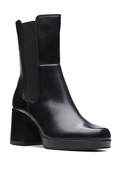 Pique Up Black Leather Boots by Clarks