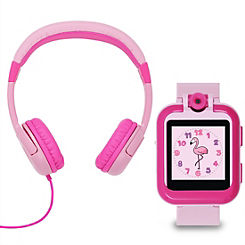 Plain Pink Interactive Watch & Headphone Set TKS02-0001 by Tikkers