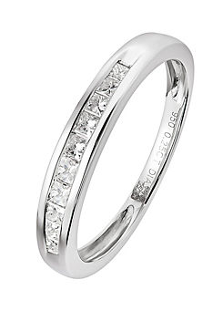 Platinum Channel Set 0.25ct Princess Cut Diamond Eternity Ring by Natural Diamonds