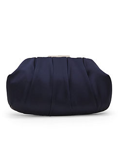 Pleat Frame Satin Clutch Bag by Phase Eight
