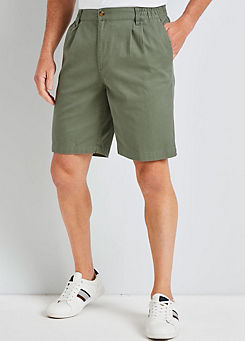 Pleat Front Comfort Shorts by Cotton Traders