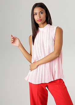 Pleated Sleeveless Blouse by Aniston