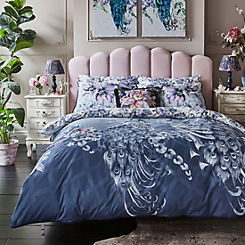 Poised Peacocks Cotton 200 Thread Count Reversible Duvet Cover Set by Joe Browns