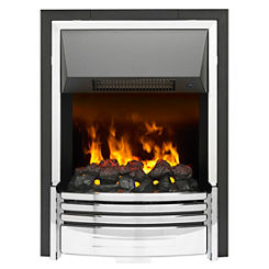 Pomona Inset 3D Optymyst Chrome Electric Fire by Glen Dimplex