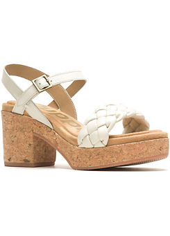 Poppy Quarter White Leather Strap Sandals by Hush Puppies