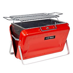 Portable Red Briefcase Charcoal BBQ by George Foreman