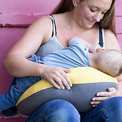 Pregnancy, Baby Nursing & Feeding Pillow - Charcoal & Yellow by Hippychick