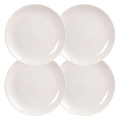 Premium White Porcelain Coupe Set of 4 Dinner Plates by Fairmont & Main