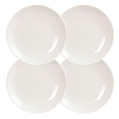 Premium White Porcelain Coupe Set of 4 Side Plates by Fairmont & Main