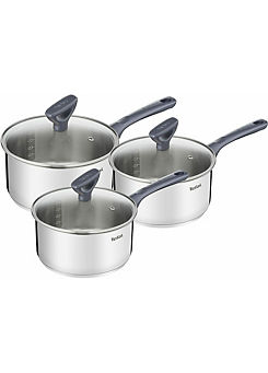 Primary Pack of 3 Stainless Steel Pan Set by Tefal