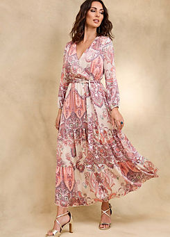 Print Wrap Maxi Dress by Together