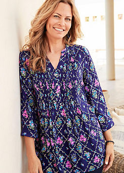 Printed Crinkle Tunic by Cotton Traders