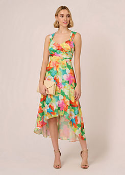 Printed Hi-Low Dress by Adrianna Papell