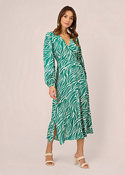 Printed Midi Dress by Adrianna Papell
