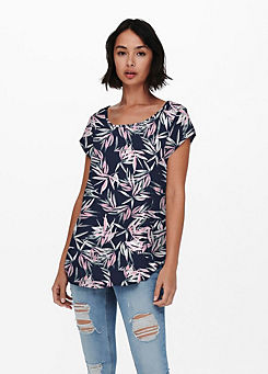 Printed Short Sleeve Blouse by Only