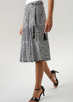 Printed Wrap Jersey Skirt by Aniston