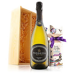 Prosecco & Chocolates In Wooden Gift Box by Virgin Wines