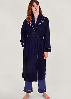 Pru Peacock Embroidered Dressing Gown by Monsoon