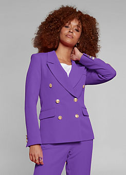Purple Double Breasted Blazer by Freemans
