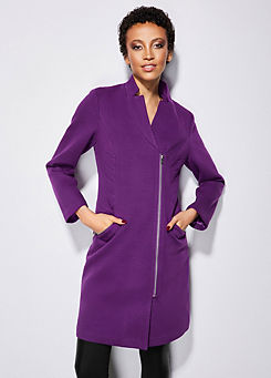 Purple Zip Front Coat by STAR by Julien Macdonald