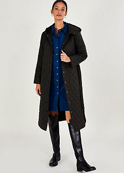 Quinn Quilted Hooded Longline Coat by Monsoon