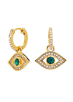 Radiance Collection Gold Plated Evil Eye Charm Earrings by Jon Richard