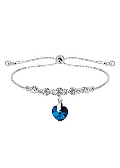 Radiance Collection Silver Plated Bermuda Blue Heart Toggle Bracelet by Jon Richard
