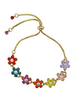 Rainbow Daisies Slider Bracelet by Love Rocks