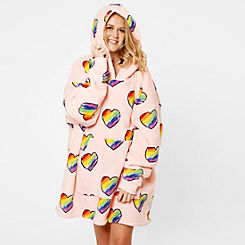 Rainbow Hearts Hoodie Blanket by Dreamscene