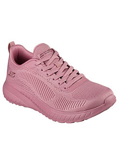 Raspberry Knit Bobs Squad Chaos Face Off Trainers by Skechers