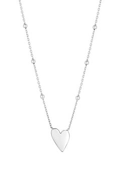 Recycled Sterling Silver 925 Heart Pendant Necklace by Simply Silver