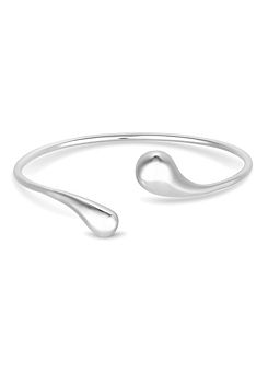 Recycled Sterling Silver Plated Bangle Bracelet - Gift Pouch by Inicio