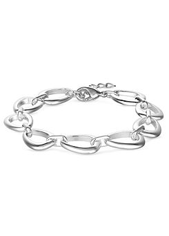 Recycled Sterling Silver Plated Open Link Bracelet - Gift Pouch by Inicio