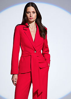 Red Belted Blazer by STAR by Julien Macdonald