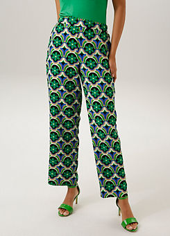Retro Print Wide-Leg Trousers by Aniston