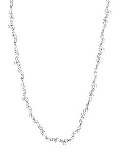 Rhodium Plated Scattered Stone Necklace by Jon Richard