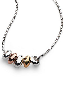 Rhodium Plated Sterling Silver and 18ct Gold Plate Coast Tumble Necklace - 18’’ by Kit Heath