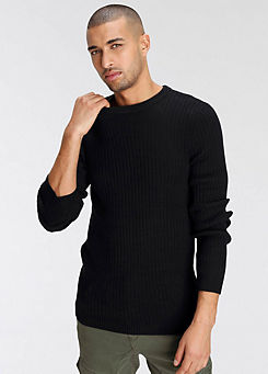 Ribbed Knit Cotton Jumper by AJC