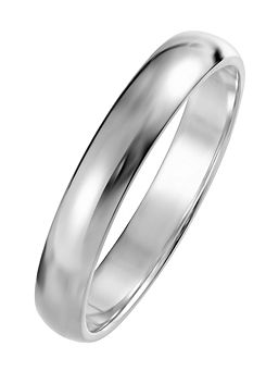 Riley 9ct White Gold 3mm Heavy D-Shape Wedding Ring by Created Brilliance