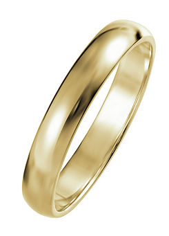 Riley 9ct Yellow Gold 3mm Heavy D-Shape Wedding Ring by Created Brilliance