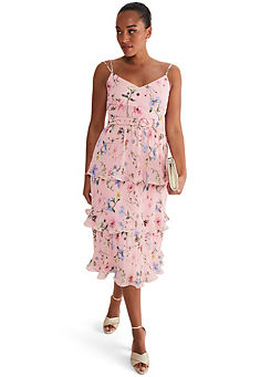 River Floral Tiered Midi Dress by Phase Eight